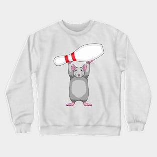 Mouse at Bowling with Bowling pin Crewneck Sweatshirt